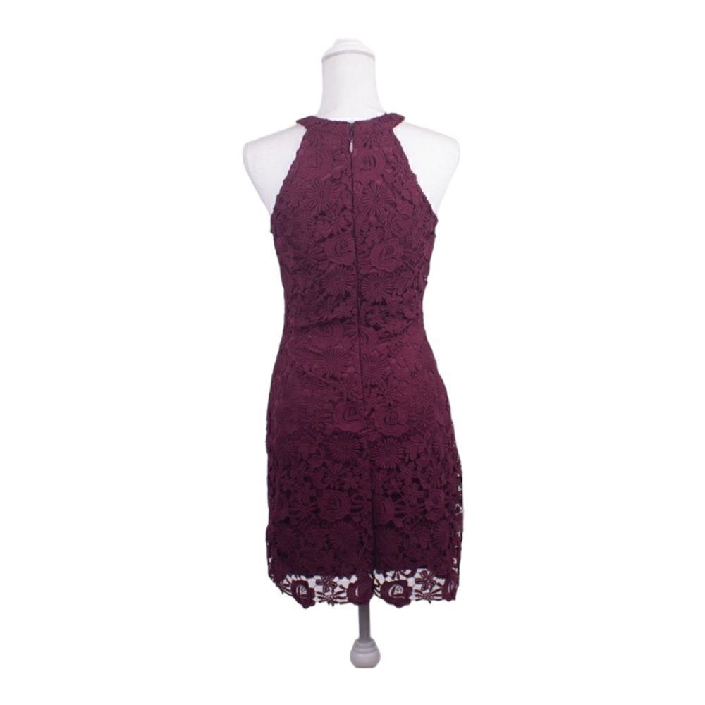 Lulus love poem burgundy lace mini dress M - Picture 5 of 10